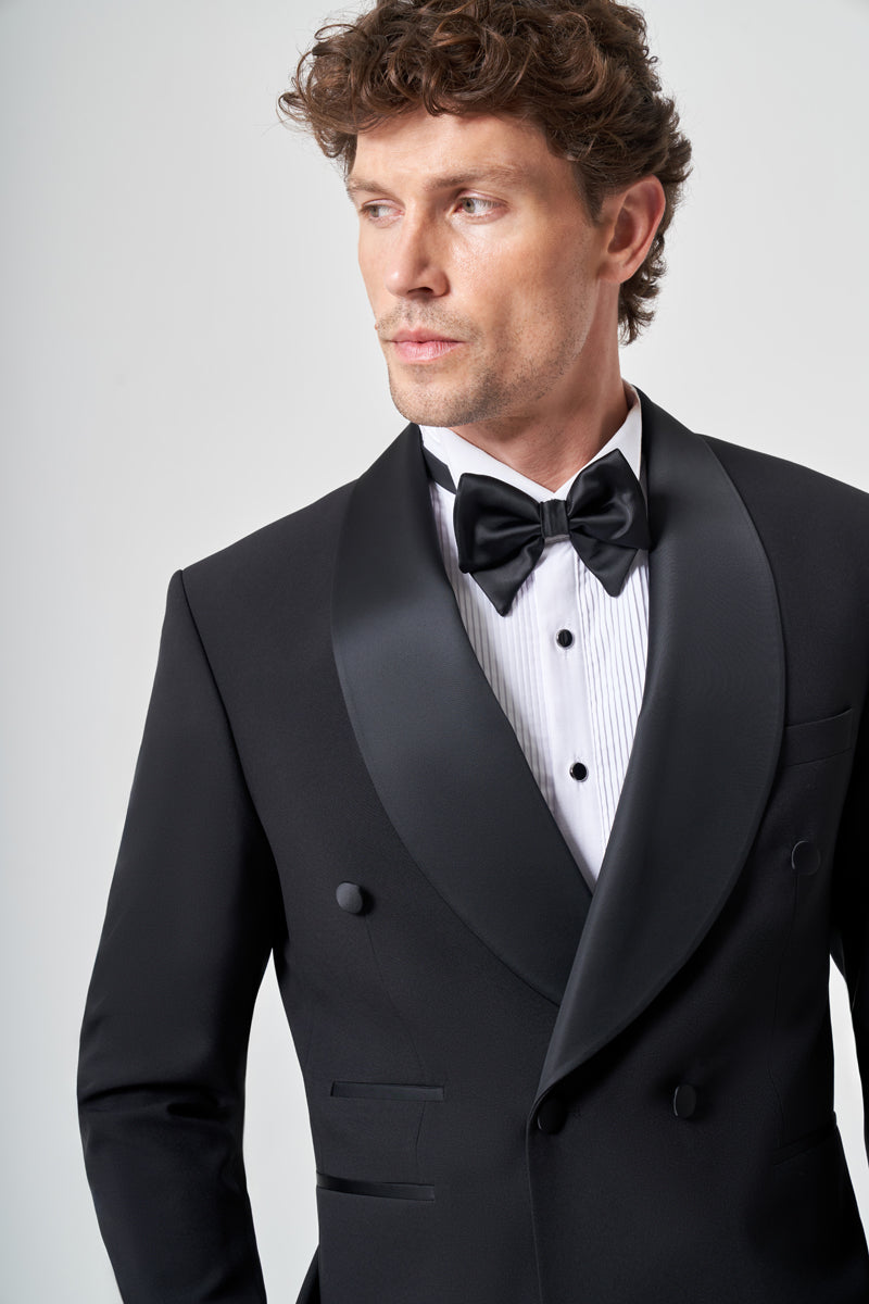 IMPERIAL | Satin Cuff Double-Breasted Tuxedo