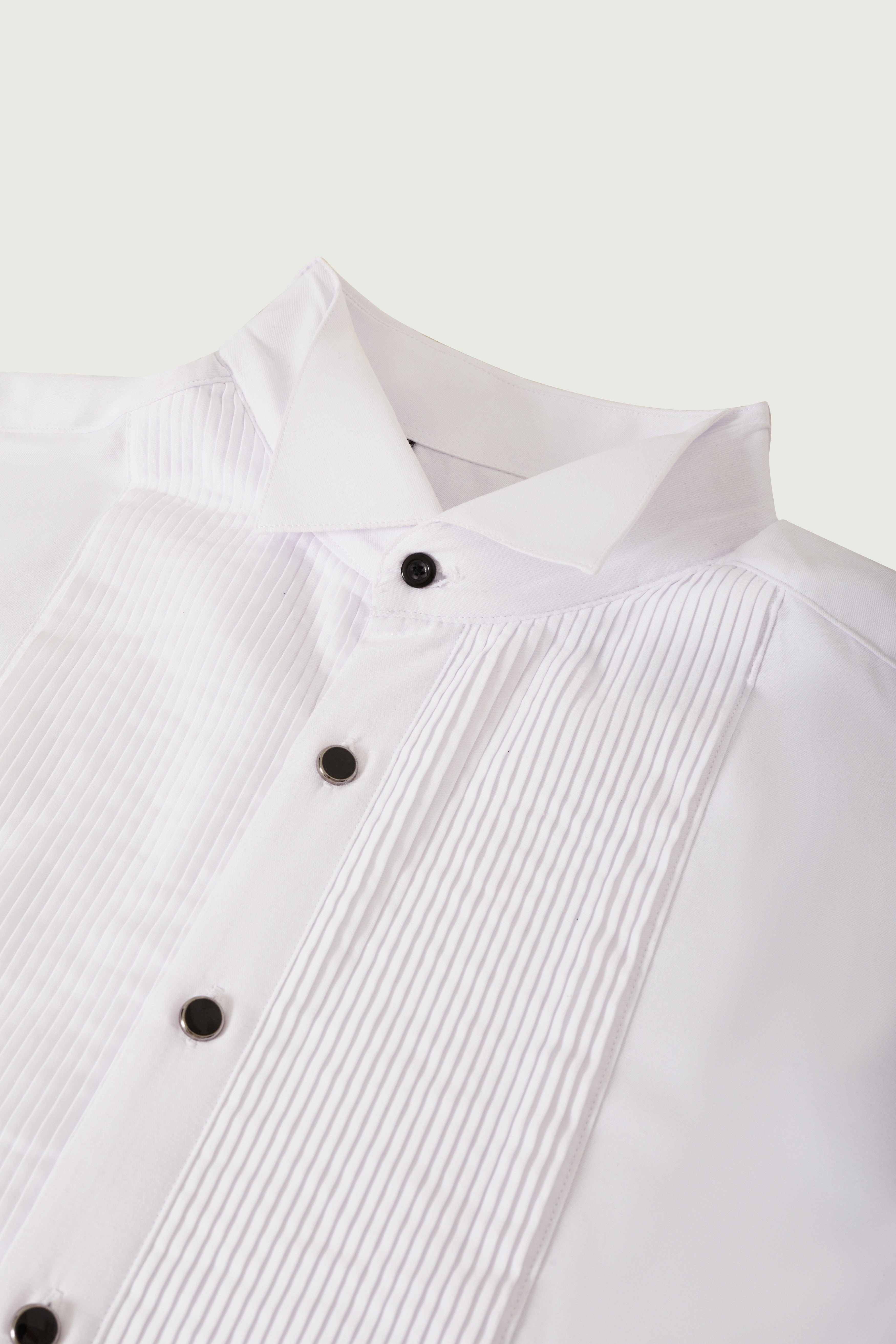 Pleated Tuxedo Shirt – Wingtip Collar & Cufflinks