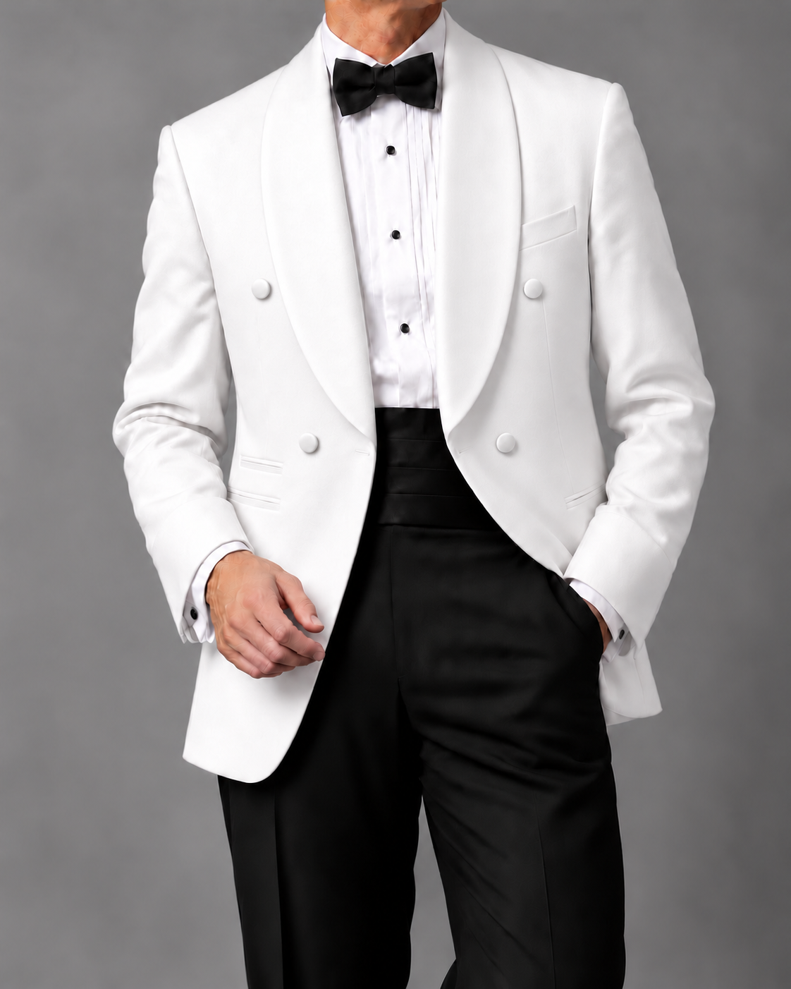 IMPERIAL | Ivory Double-Breasted Tuxedo with Turn-Back Cuffs