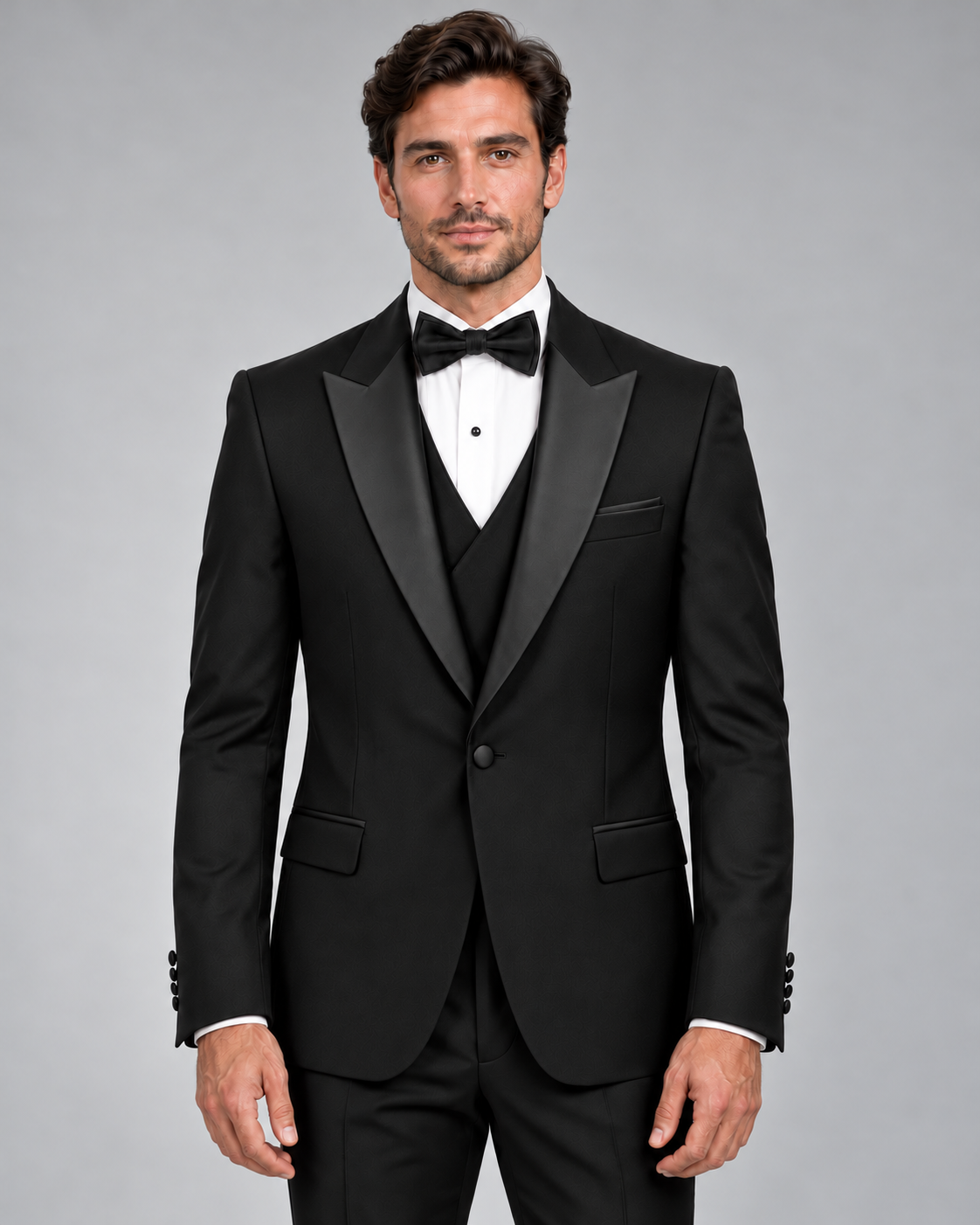 ICON | 100% Wool Tuxedo with Removable Satin Peak Lapel