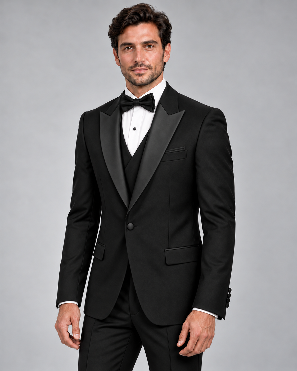 ICON | 100% Wool Tuxedo with Removable Satin Peak Lapel