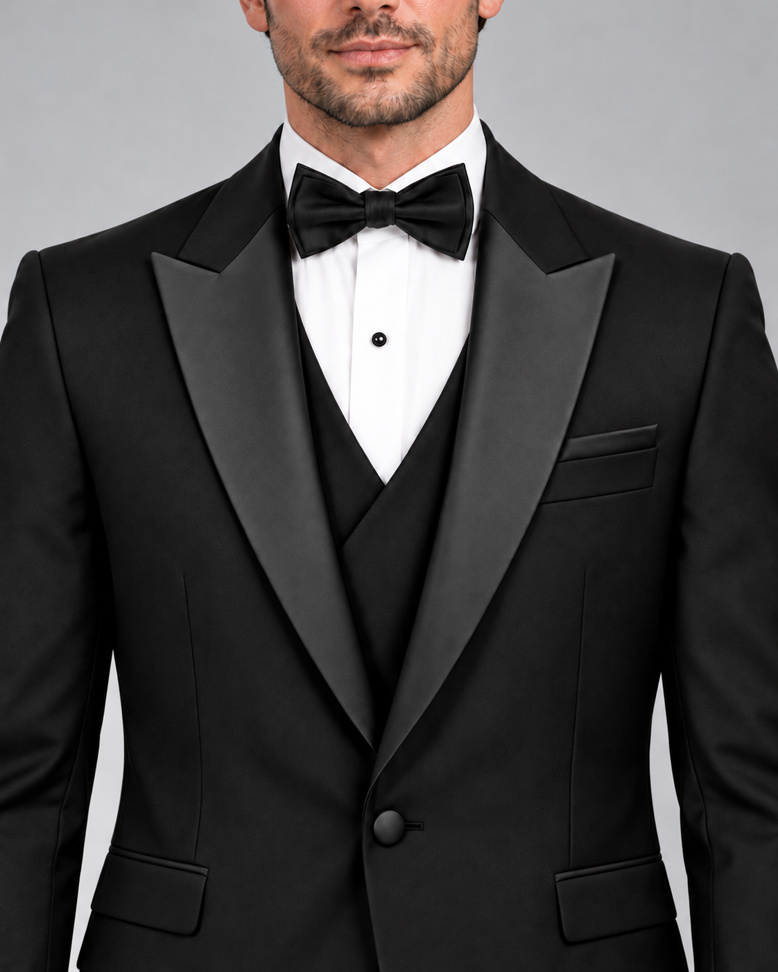 ICON | 100% Wool Tuxedo with Removable Satin Peak Lapel