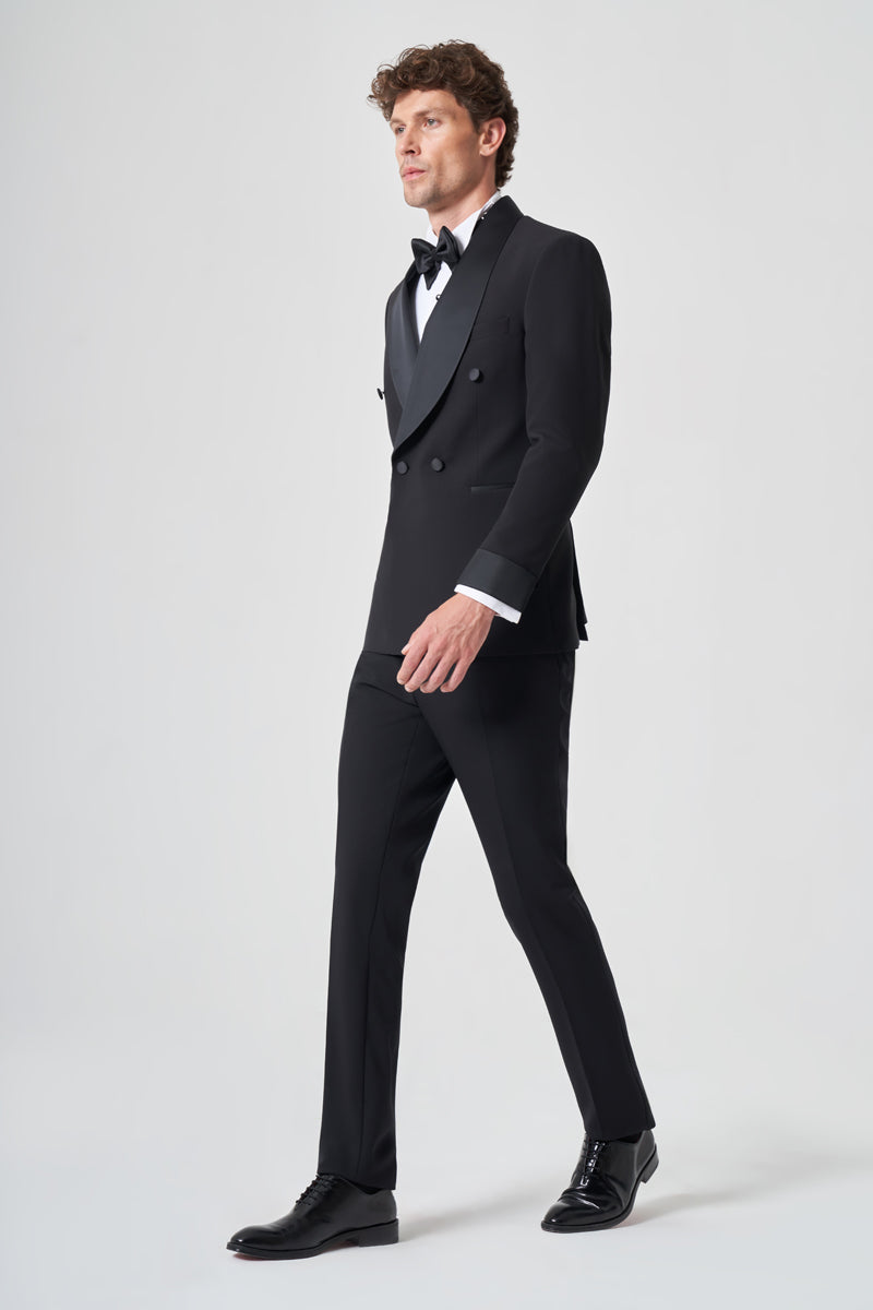IMPERIAL | Satin Cuff Double-Breasted Tuxedo