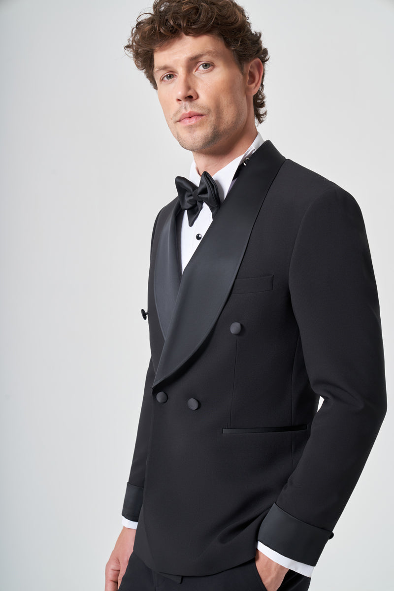 IMPERIAL | Satin Cuff Double-Breasted Tuxedo