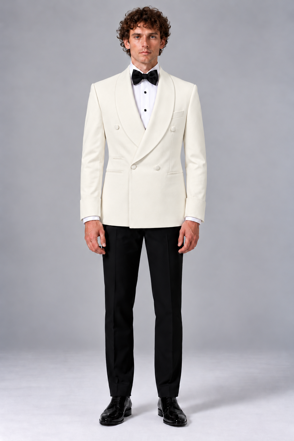 IMPERIAL | Ivory Double-Breasted Tuxedo with Turn-Back Cuffs